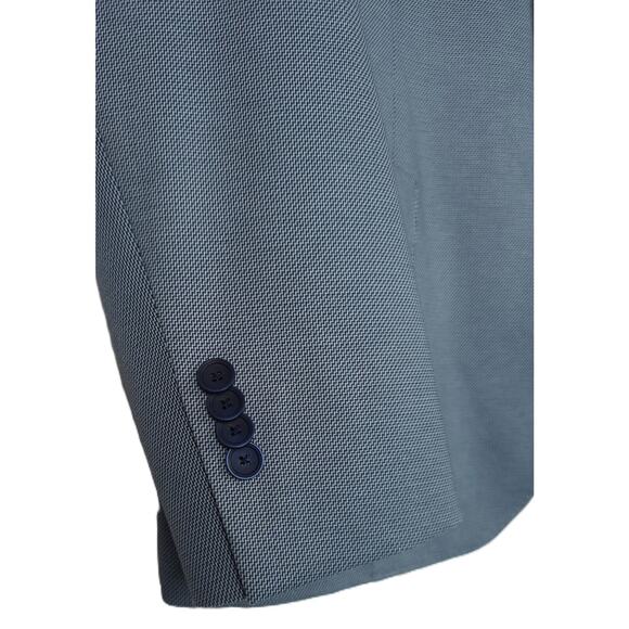 Bar III Men's Slim-Fit Stretch Knit Sport Coat Dark Blue Micro Zig Zag 44R NWT - Picture 5 of 7